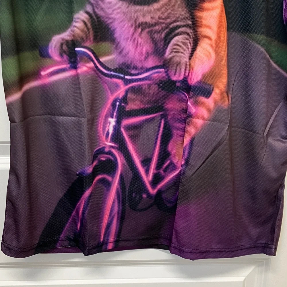 NWT Retro Space Cat T-shirt on Bike, Various Sizes